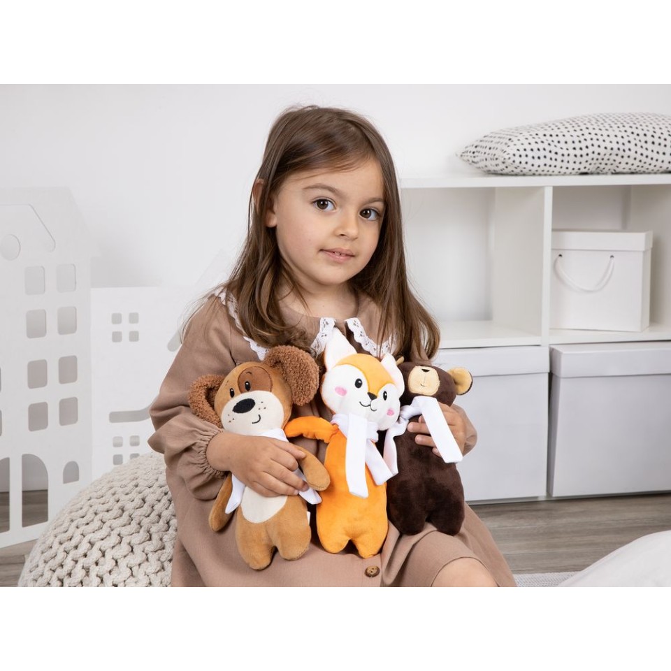 Мягкая игрушка Beastie Toys, собачка с белым шарфом