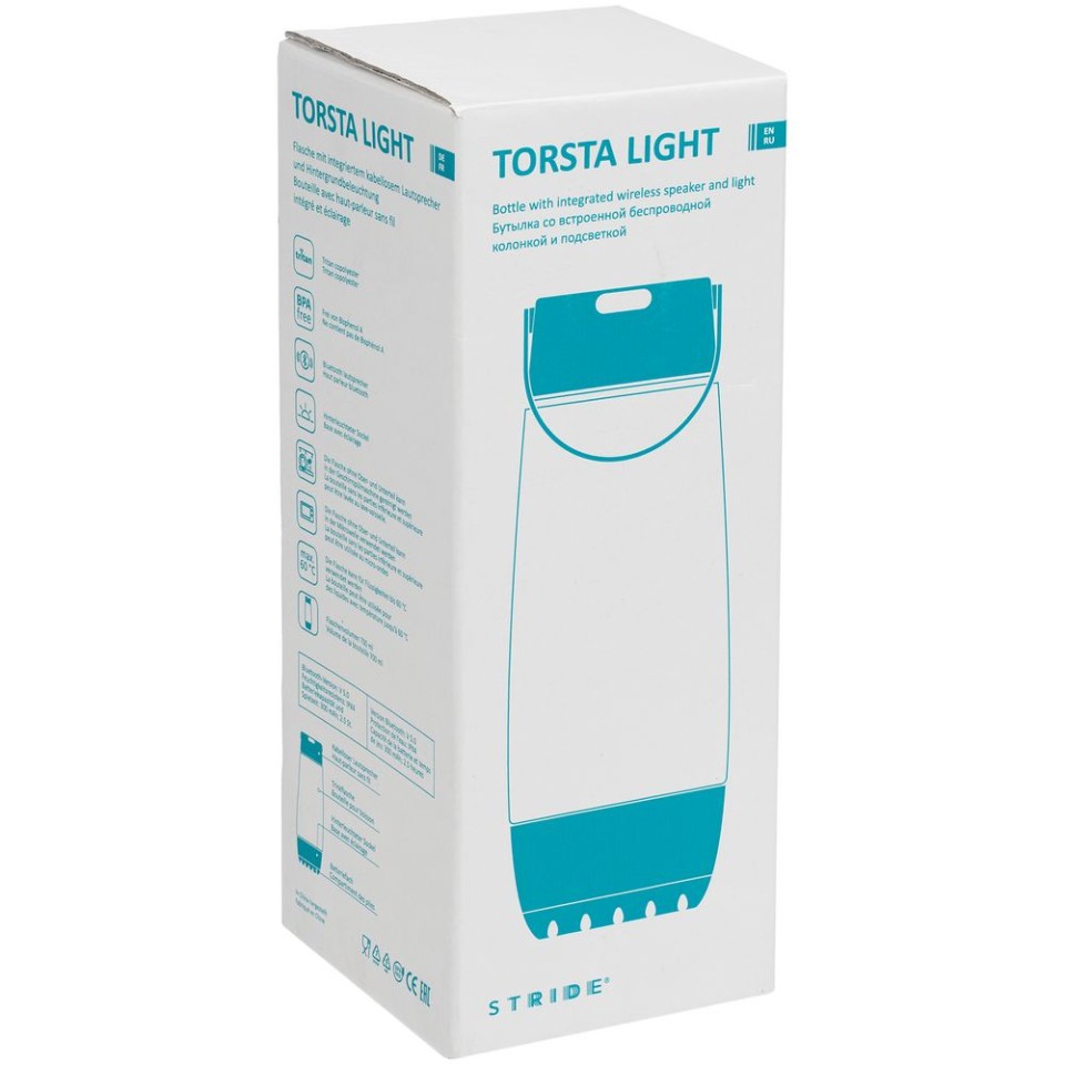 Бутылка для воды Torsta Light с колонкой и светильником, серая