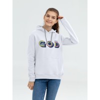 Толстовка с капюшоном «Новый GOD», белая, XS