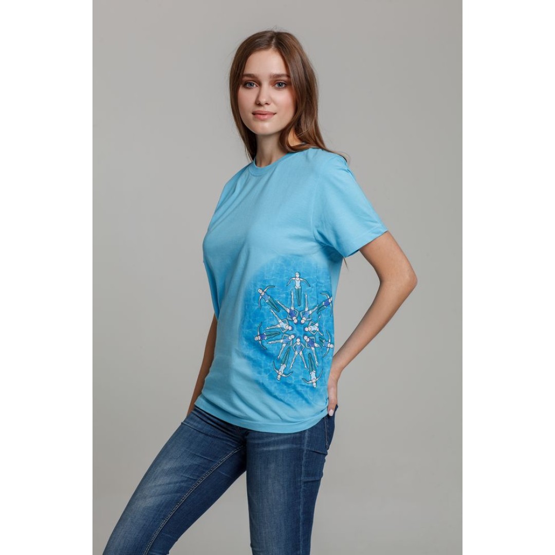 Футболка «Вместе и вовремя», голубая, S