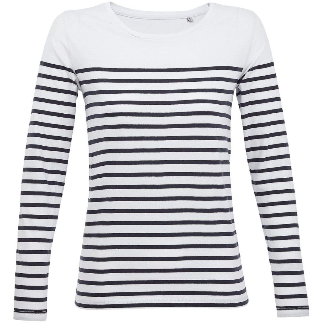 Футболка женская с длинным рукавом Matelot LSL Women, белая с темно-синим, L