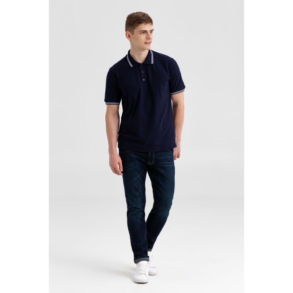 Рубашка поло Virma Stripes, темно-синяя, XL