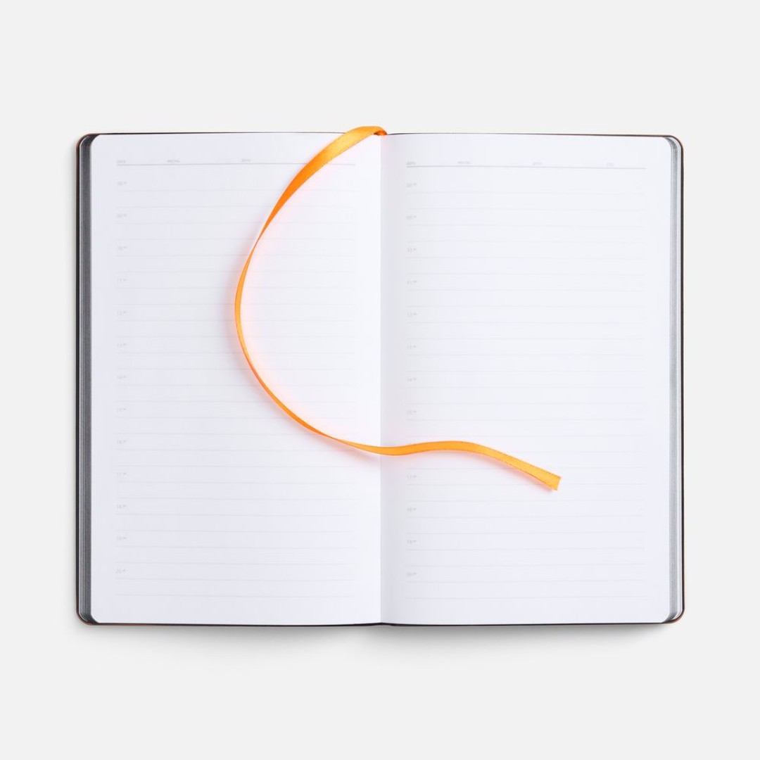 Ежедневник Trait, недатированный, черный с оранжевым