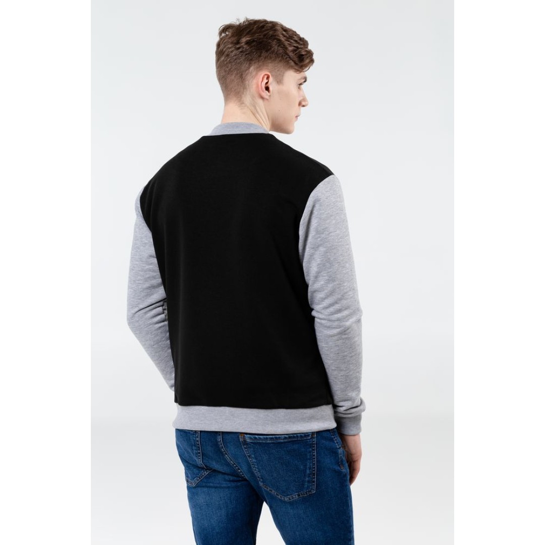 Бомбер College молочный, L