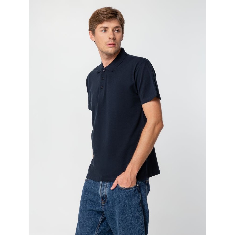 Рубашка поло мужская Summer 170 темно-синяя (navy), XXL
