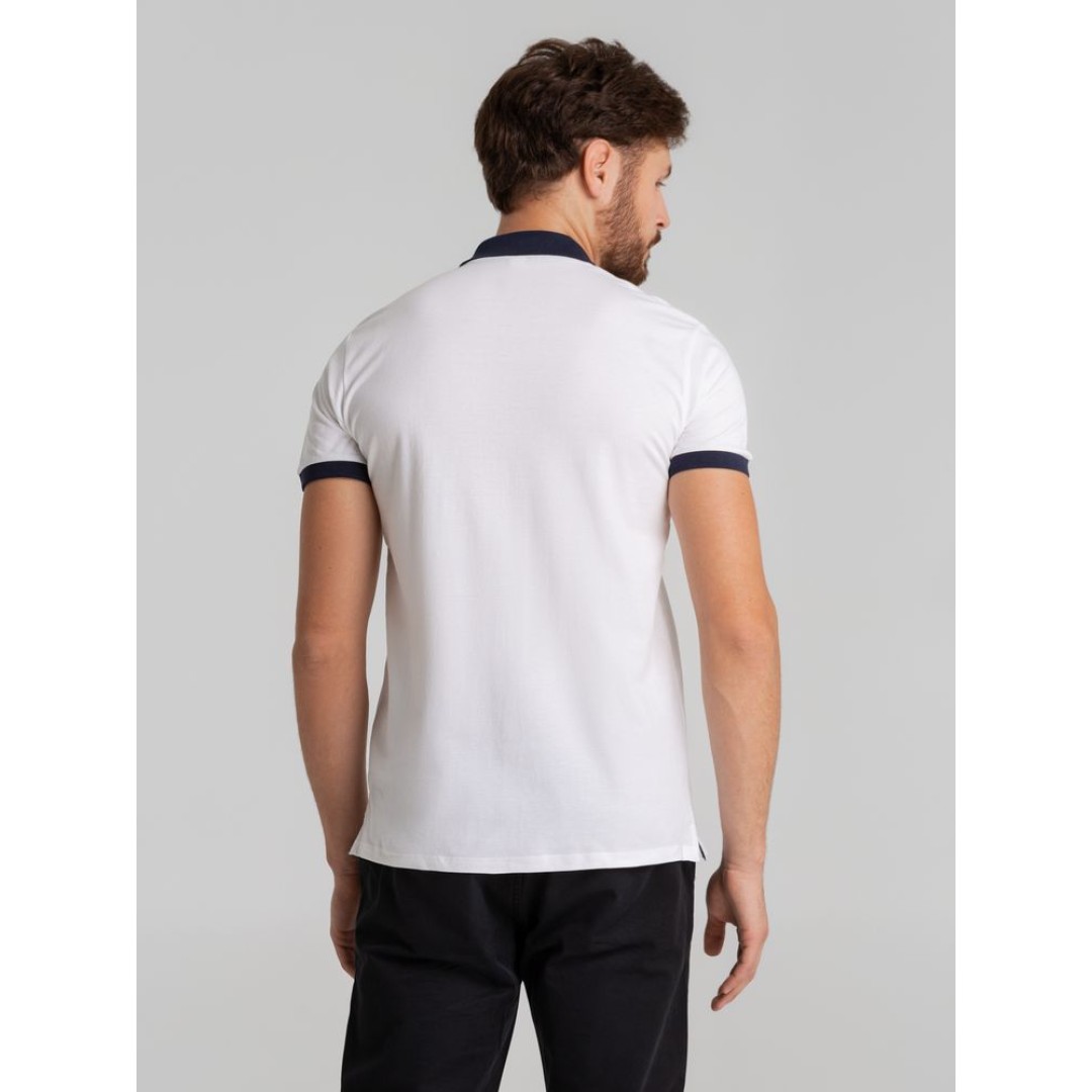 Рубашка поло Prince 190 белая с темно-синим , S