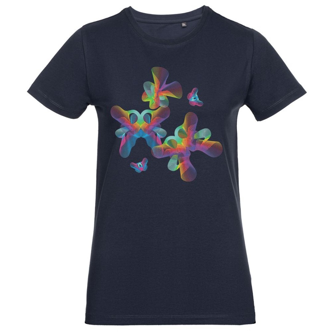 Футболка женская Butterflies, темно-синяя, XL