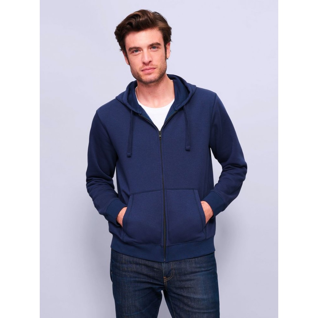 Толстовка мужская на молнии с капюшоном Spike Men, темно-синяя, S