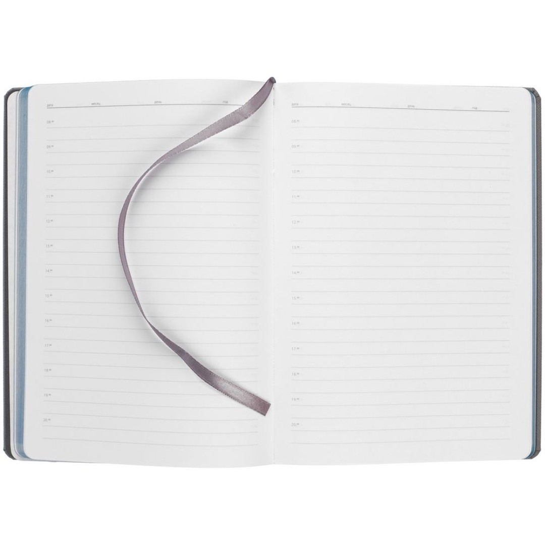 Ежедневник Rubikon на заказ, недатированный серо-бирюзовый