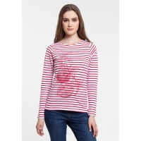 Футболка женская Grand Granat, белая с красным, XS