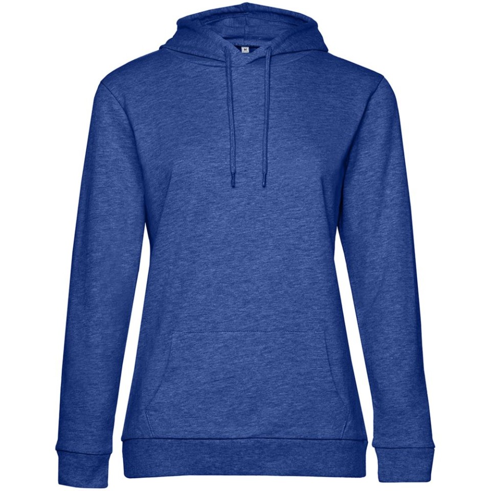 Толстовка с капюшоном женская Hoodie, ярко-синий меланж, L