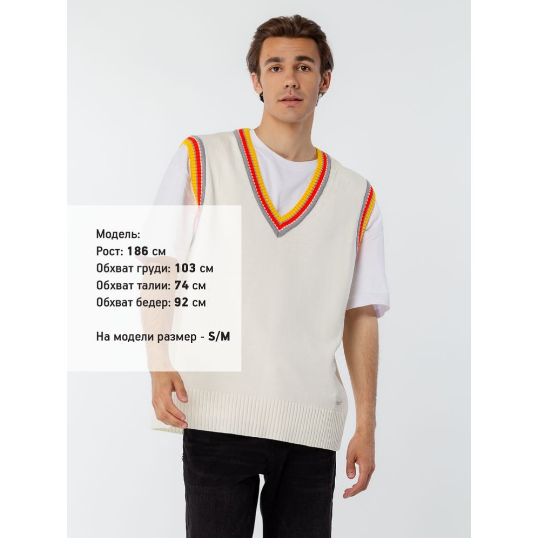 Жилет оверсайз унисекс Cornell в сумке, молочно-белый, размер S/M