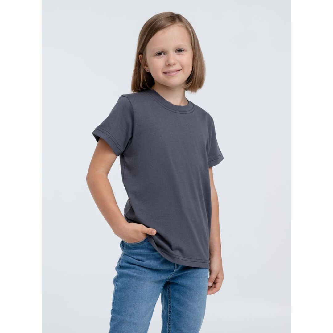 Футболка детская T-Bolka Kids, темно-серая (графит), 6 лет