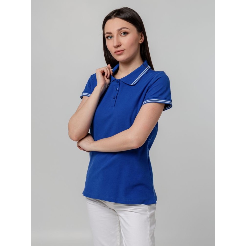 Рубашка поло женская Virma Stripes Lady, ярко-синяя