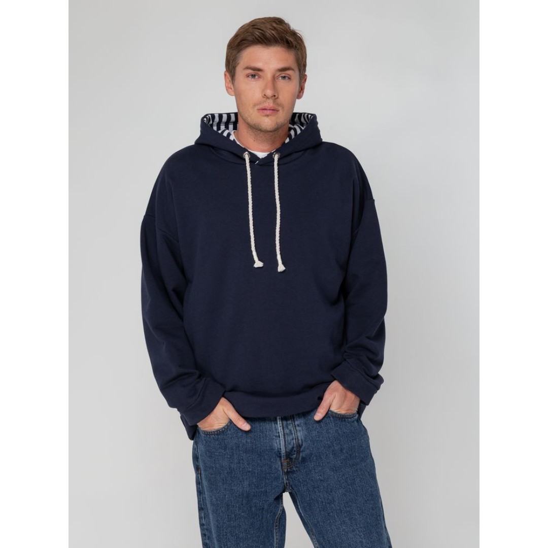 Худи унисекс оверсайз Seamark, темно-синее, размер XS/S