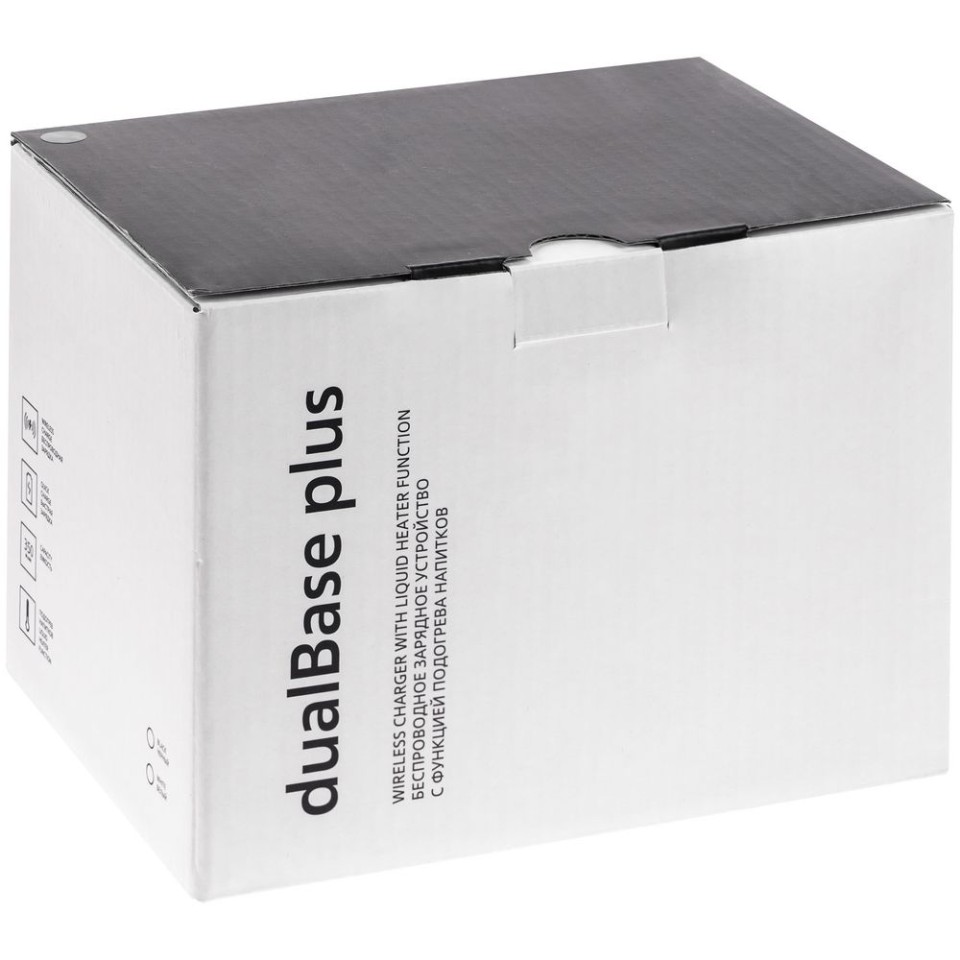 Кружка с подогревом и беспроводной зарядкой dualBase plus, белая