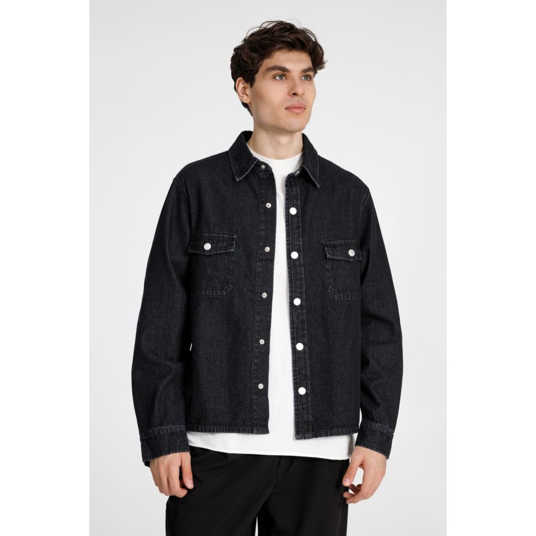 Куртка джинсовая O3, черная, размер 3XL/4XL