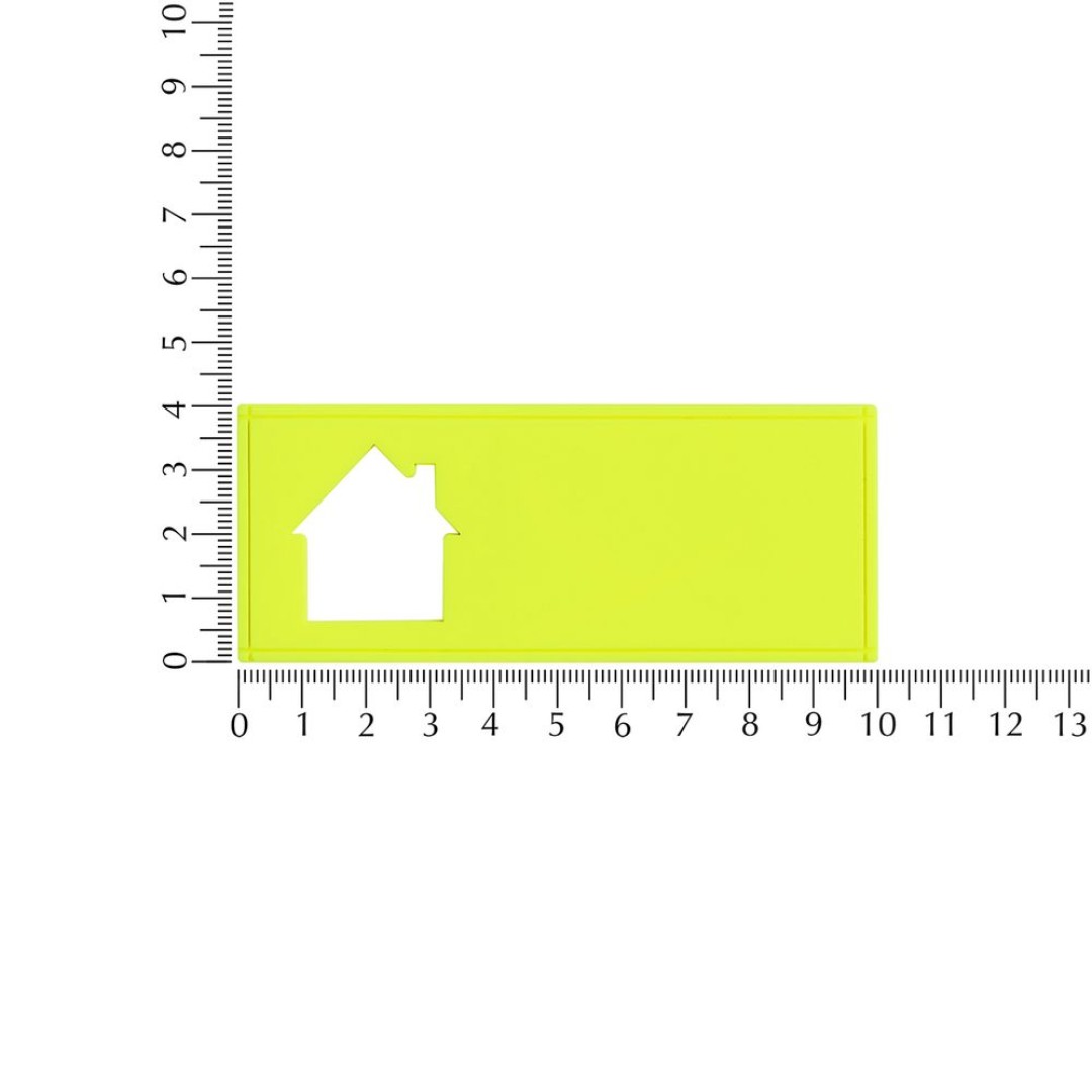 Лейбл из ПВХ с вырубкой «Дом», желтый неон