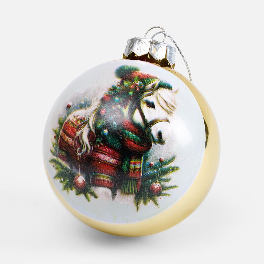 Елочный шар Finery Gloss, 10 см, глянцевый золотистый