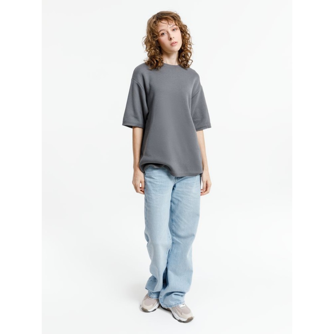 Джемпер с коротким рукавом Siluetti Volumica, серый, размер XS/S