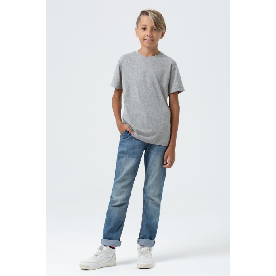 Футболка детская Regent Fit Kids, серый меланж, на рост 96-104 см (4 года)