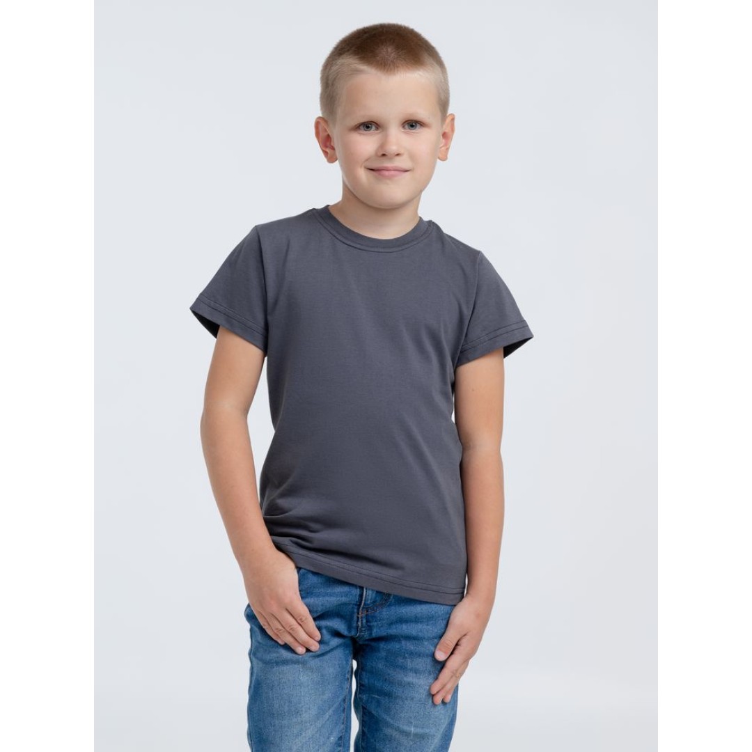 Футболка детская T-Bolka Kids, темно-серая (графит), 6 лет