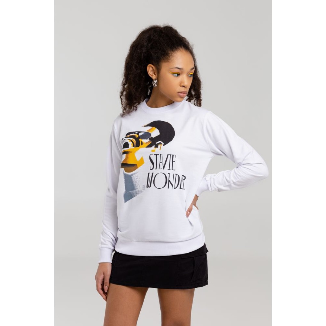Толстовка «Меламед. Stevie Wonder», белая, XS