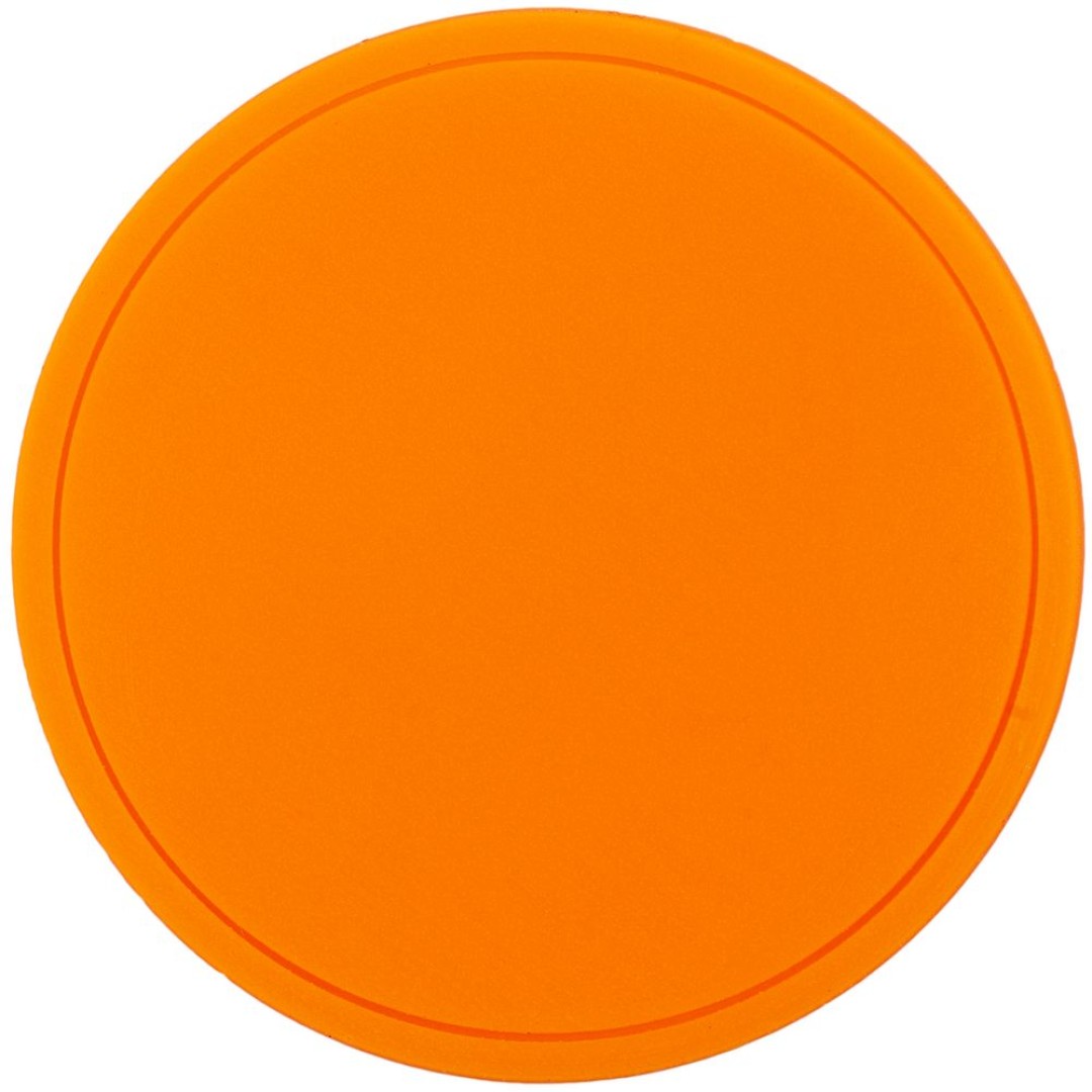 Лейбл из ПВХ Dzeta Round, L оранжевый неон