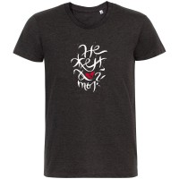 Футболка «Нежен», черный меланж, S