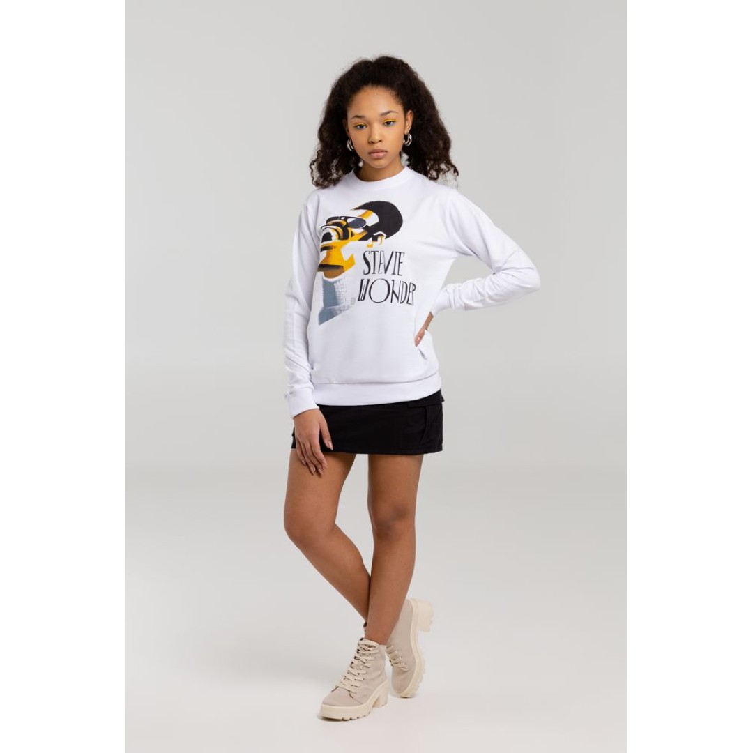 Толстовка «Меламед. Stevie Wonder», белая, XS