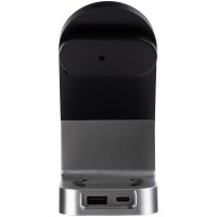 Зарядная станция с часами E-Store для смартфона, часов и наушников, черная