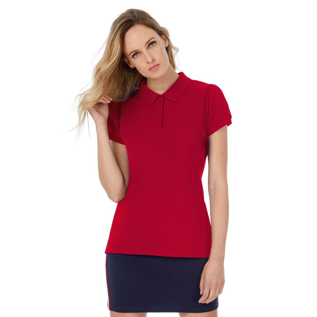 Рубашка поло женская Heavymill красная, M