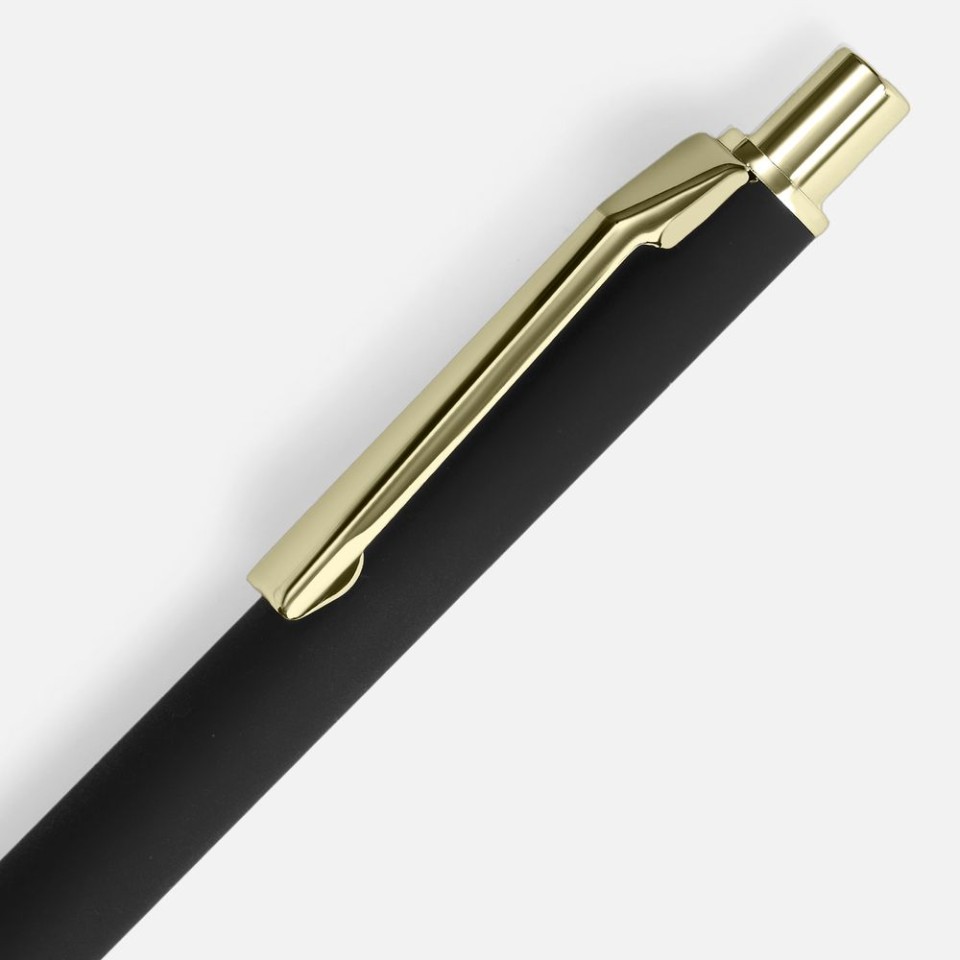 Ручка шариковая Lobby Soft Touch Gold, черная