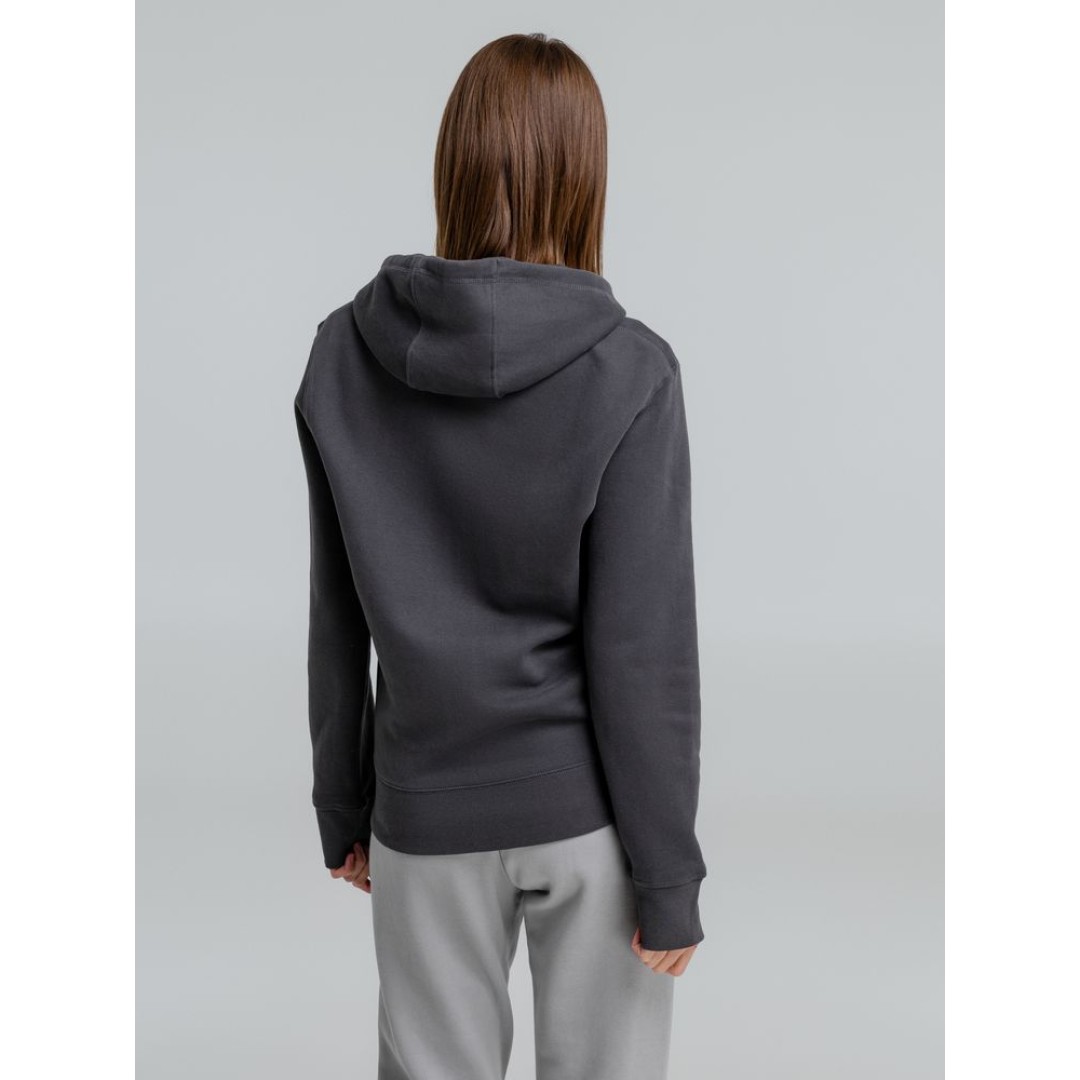 Толстовка на молнии с капюшоном унисекс King, темно-серая