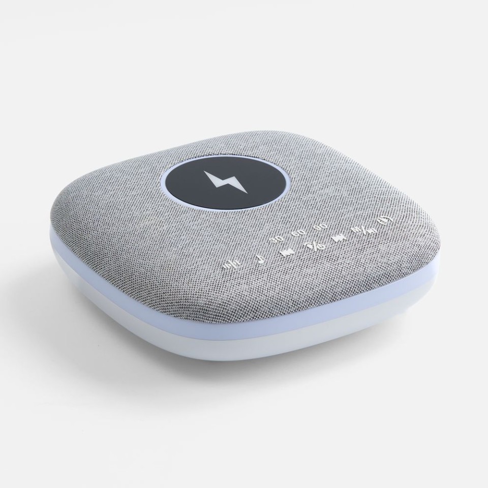 Bluetooth-колонка с беспроводной зарядкой и подсветкой Terrafonic, серая