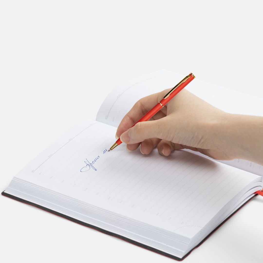 Ручка шариковая Hotel Gold, ver.2, матовая красная