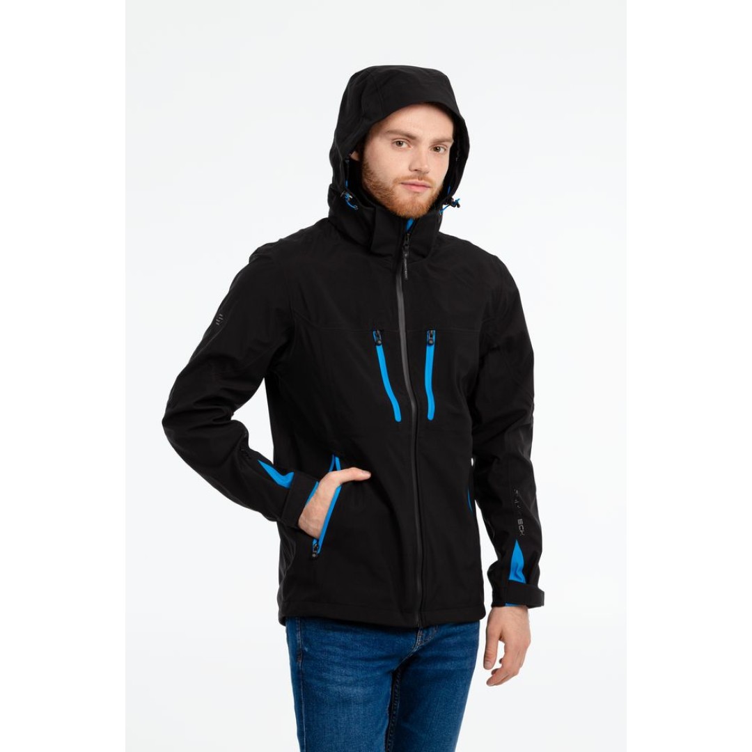 Куртка софтшелл мужская Patrol черная с синим, L
