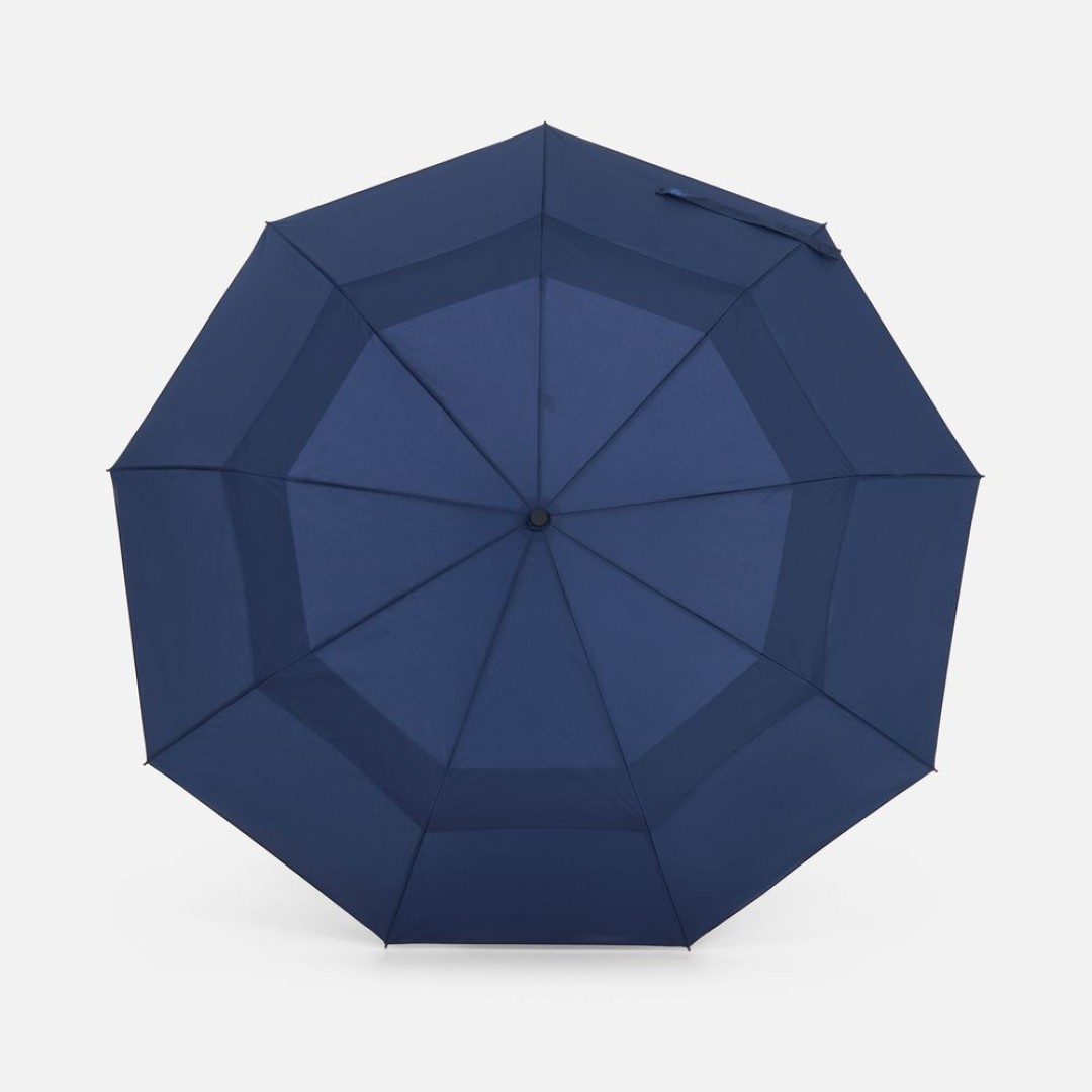 Складной зонт Dome Double с двойным куполом, темно-синий