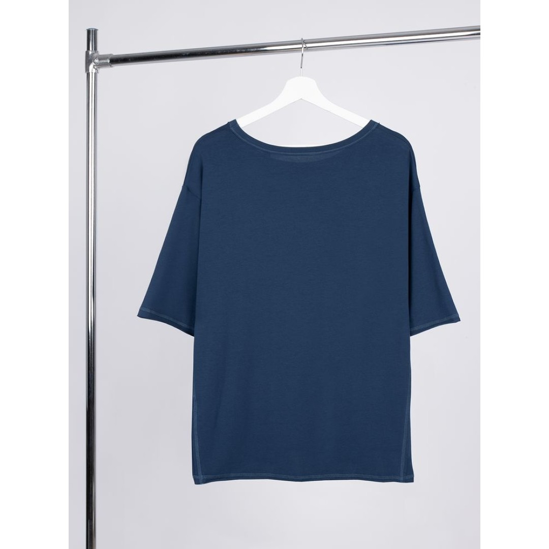 Футболка оверсайз унисекс Vozduh, темно-синяя, размер XS/S