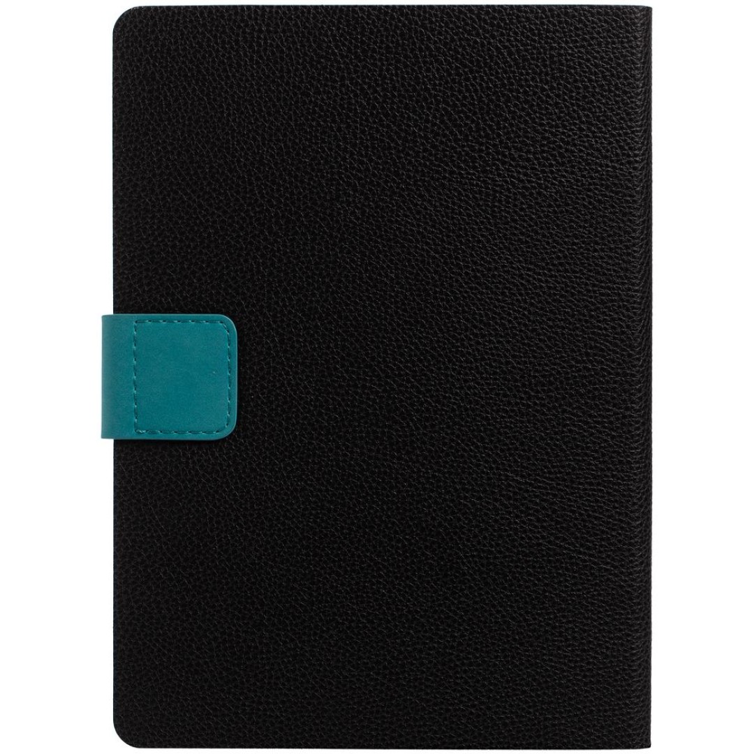 Ежедневник Boom, недатированный, черный с бирюзовым