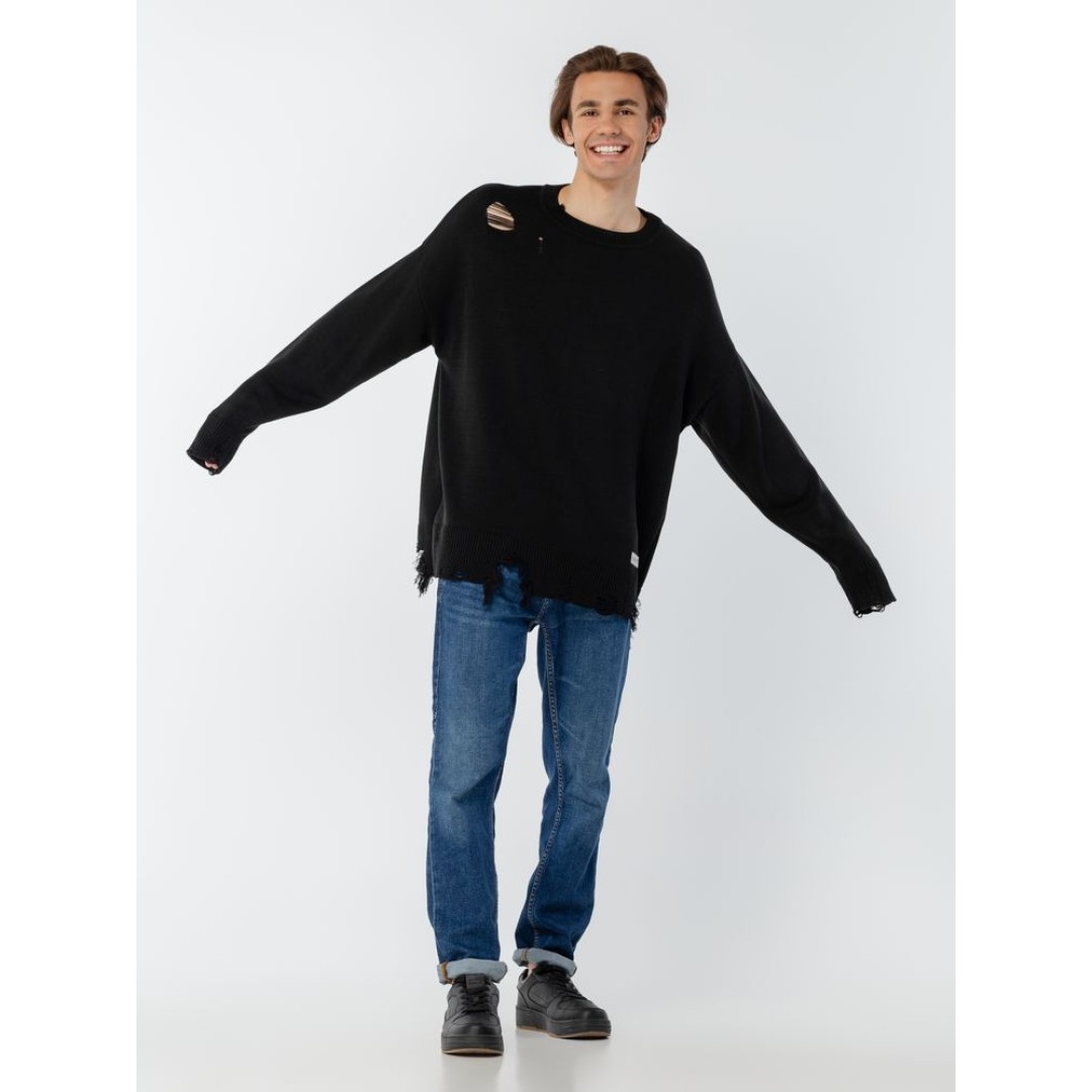 Джемпер оверсайз унисекс Grunge, черный, размер S/M