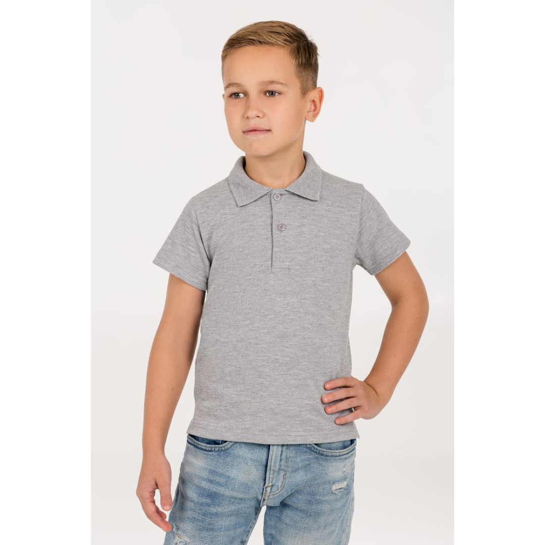 Рубашка поло детская Virma Kids серый меланж, 14 лет