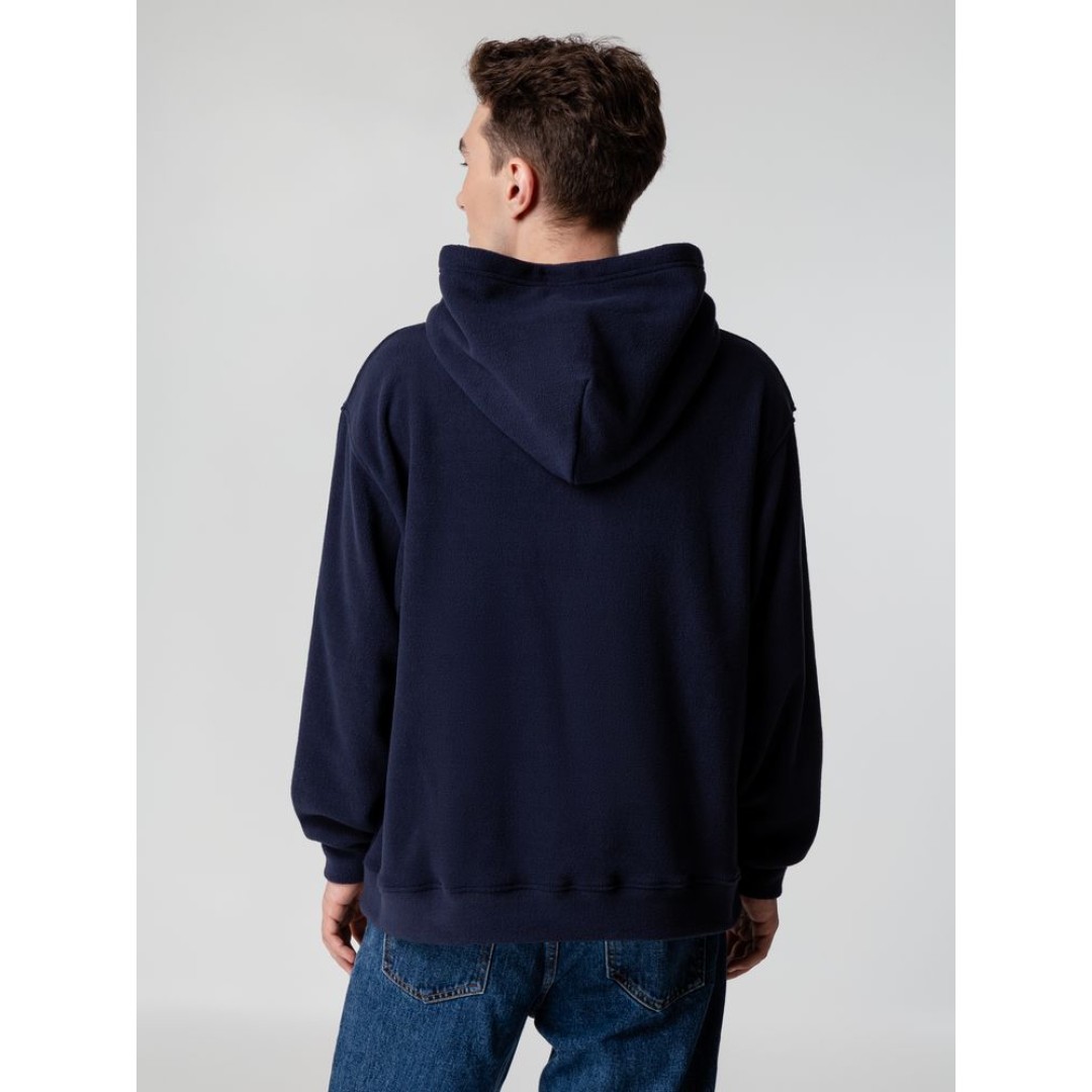 Худи флисовое унисекс Manakin, темно-синее, размер XS/S