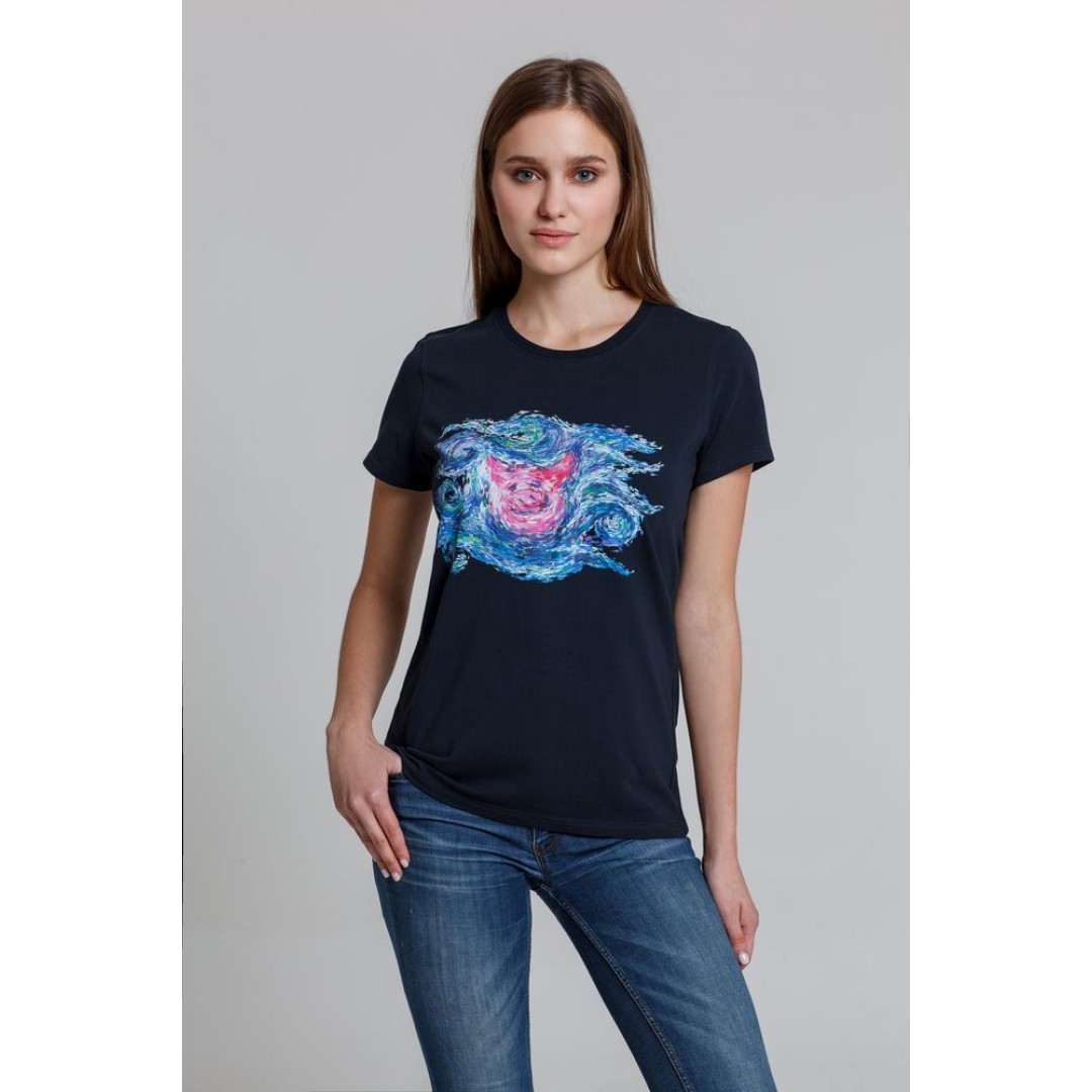 Футболка женская «Ван-Пиг», синий, S