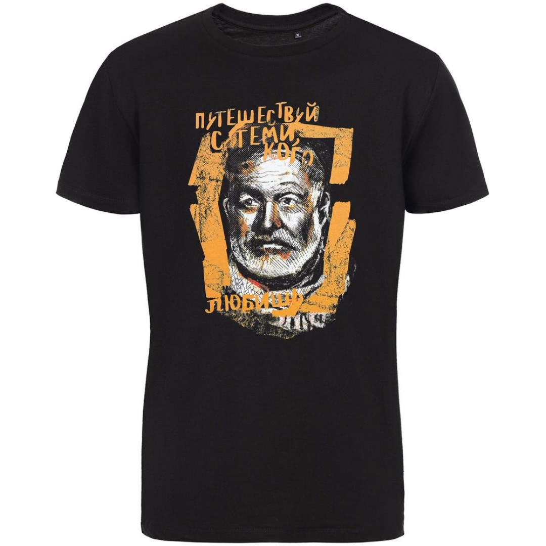 Футболка «Хемингуэй», черная, S