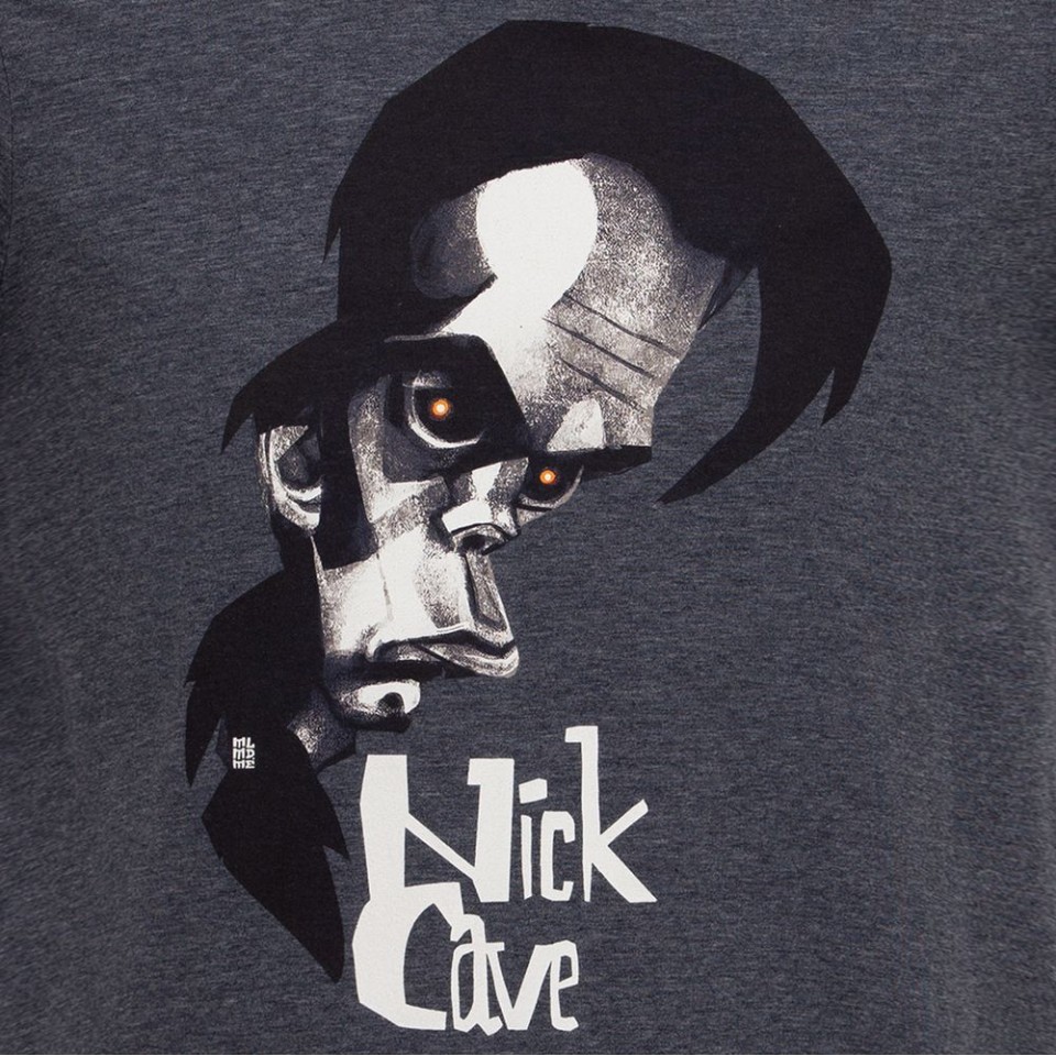 Футболка «Меламед. Nick Cave», темно-синий меланж, S