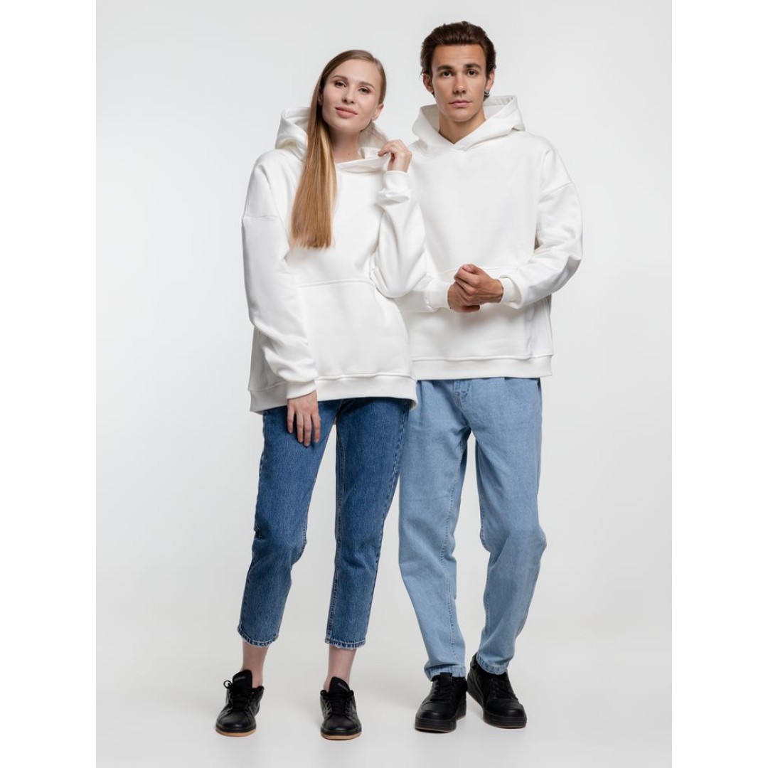 Худи оверсайз Kulonga Comfort Heavy, молочно-белое, XS/S
