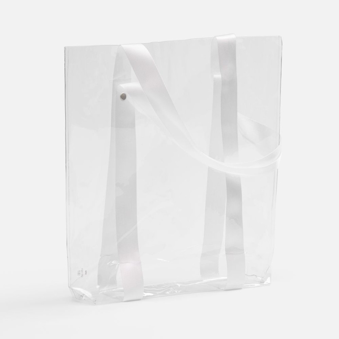 Шопер Clear Fest, ver.2, прозрачный с белыми ручками