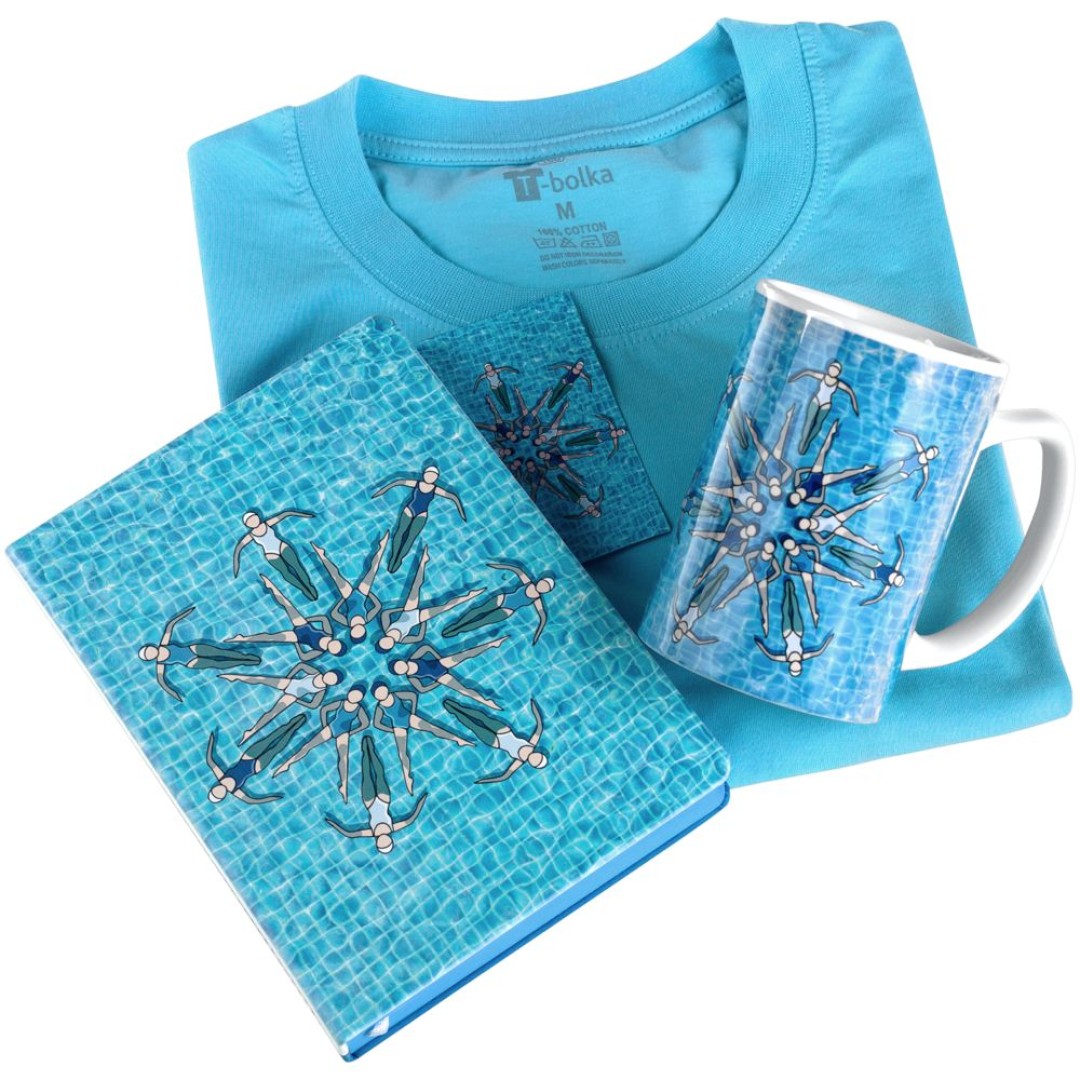 Футболка «Вместе и вовремя», голубая, S