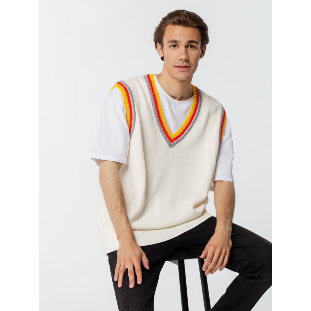 Жилет оверсайз унисекс Cornell в сумке, молочно-белый, размер S/M